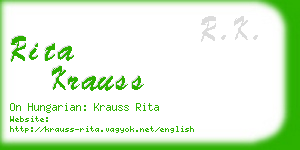 rita krauss business card